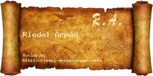 Riedel Árpád névjegykártya