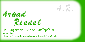 arpad riedel business card